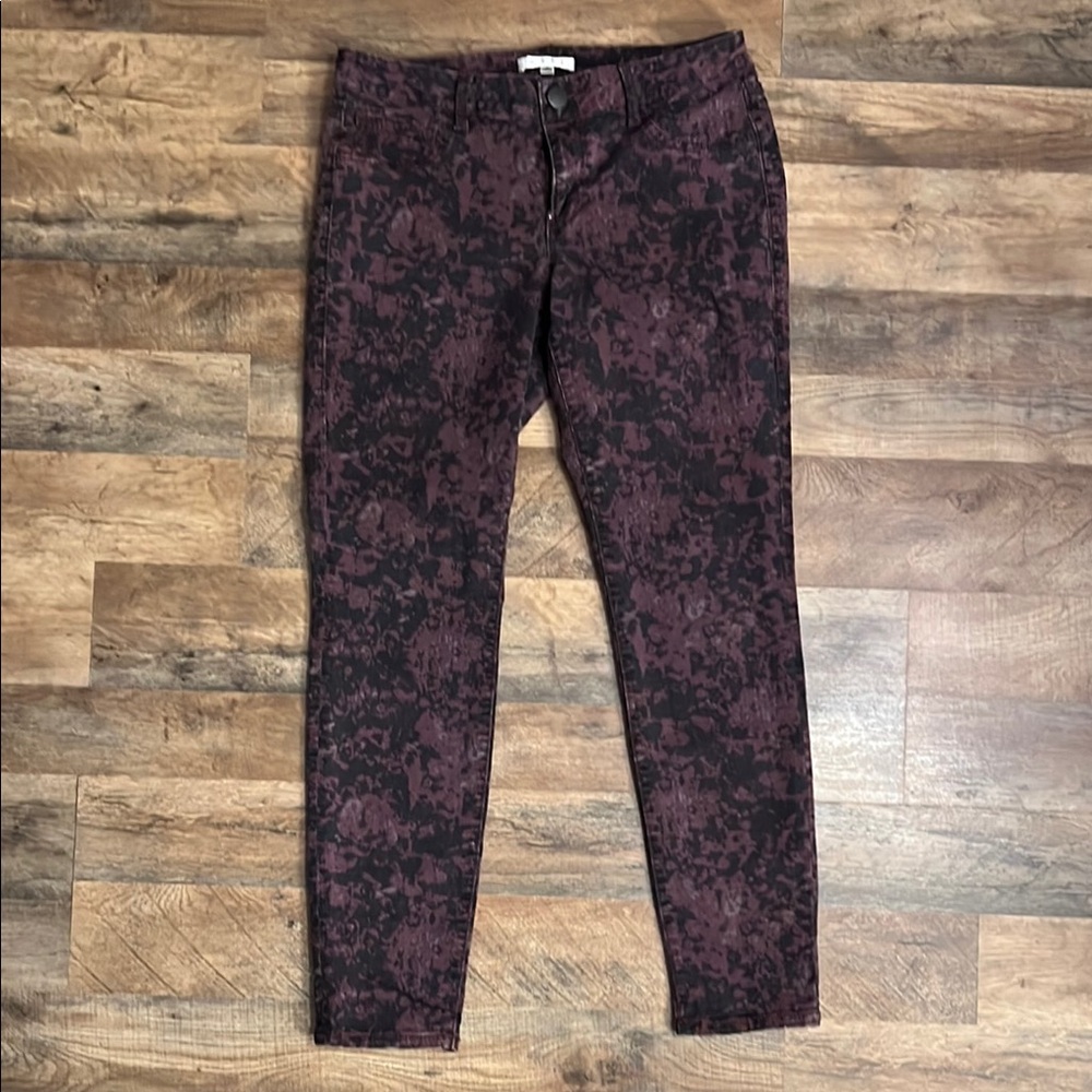 CAbi Women's Skinny Pants in Purple and Black